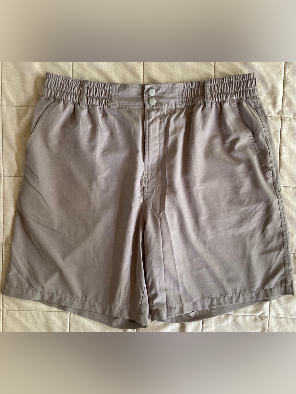 Burlebo Everyday Shorts Men’s XL Gray 7.5” Elastic Waist Pockets Stretch Golf